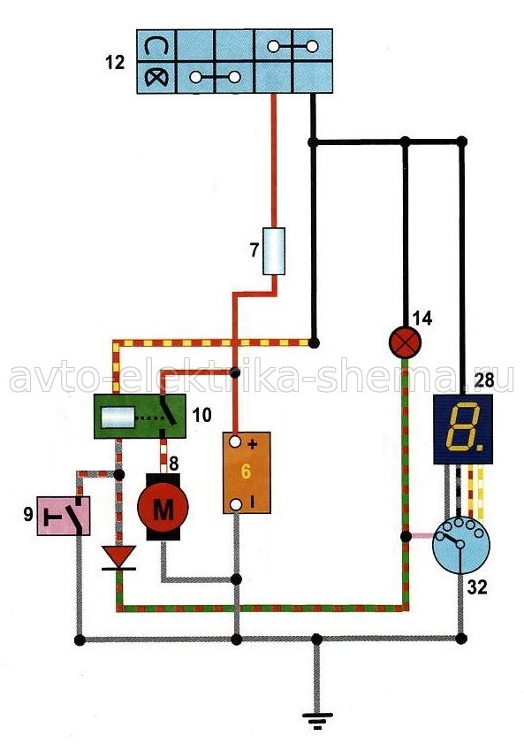 Схема соединения стартёра и индикация скоростей КПП мопеда Альфа