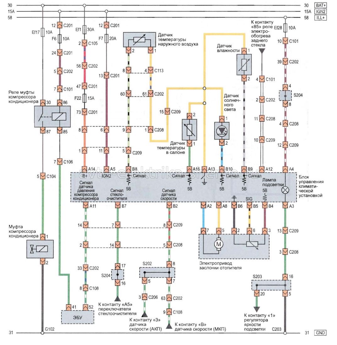 Схема кондиционера с климат-контролем
