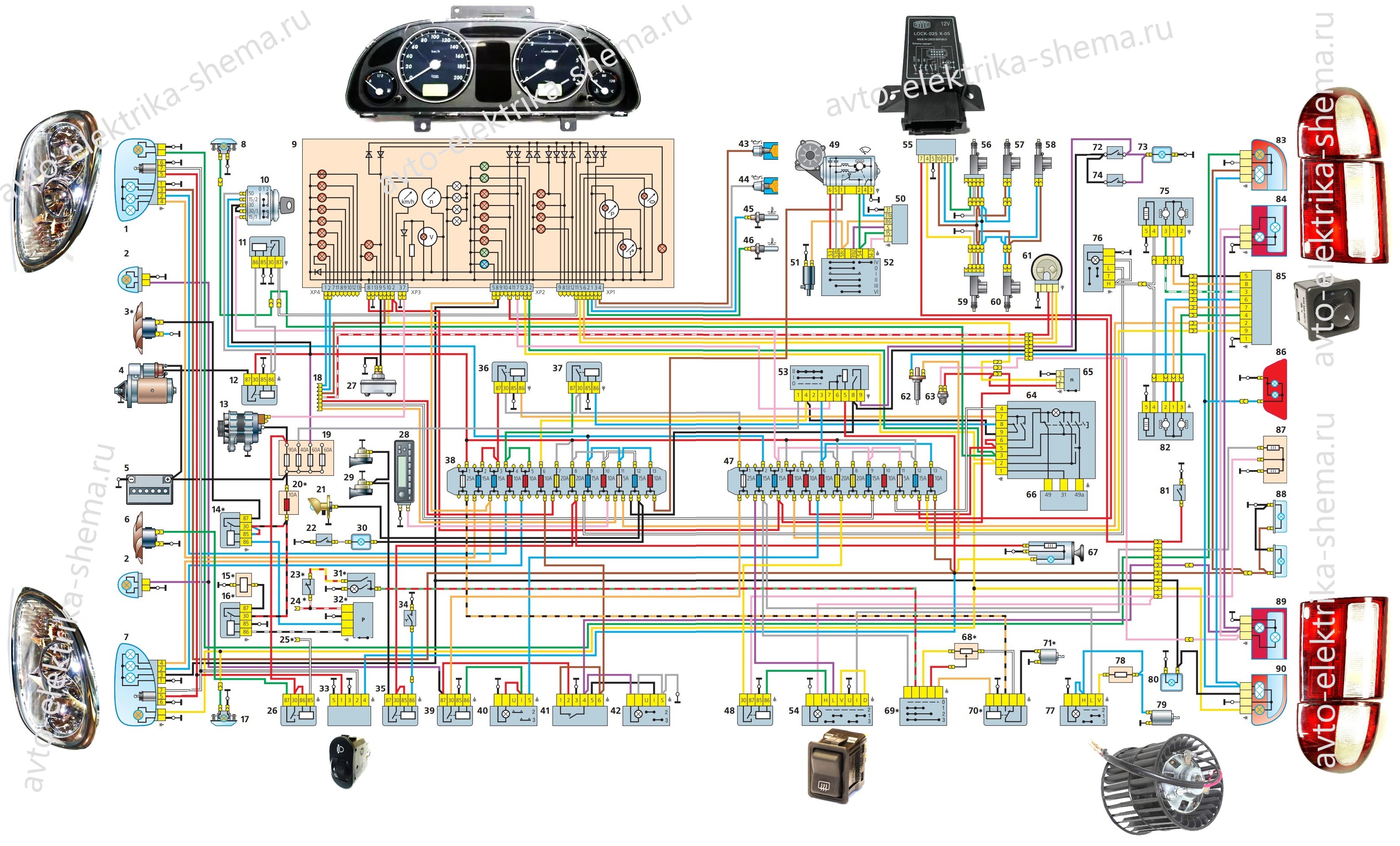 Схема электрооборудования ГАЗ 31105
