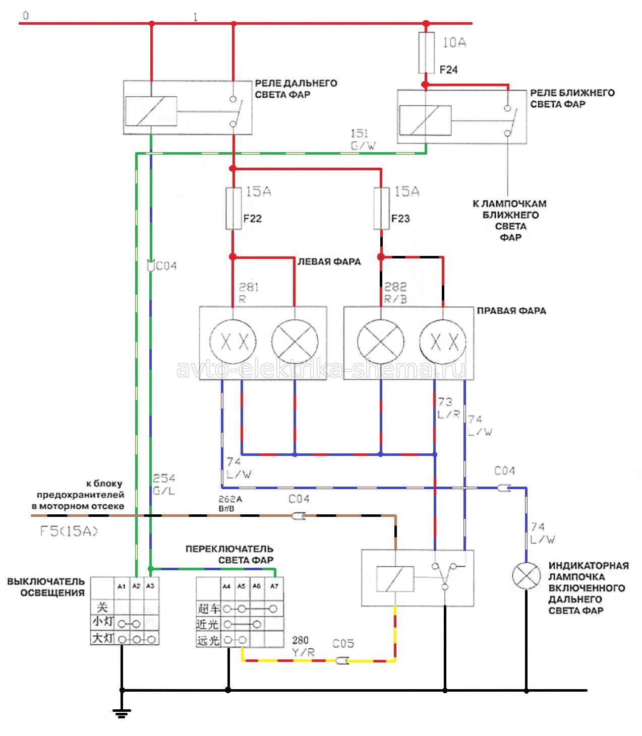 Схема системы освещения на Great Wall Hover