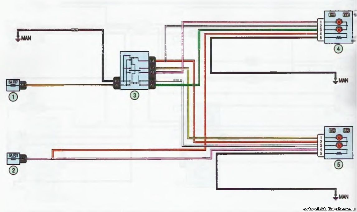 Схема электрооборудования Lada Largus, Зеркала заднего вида
