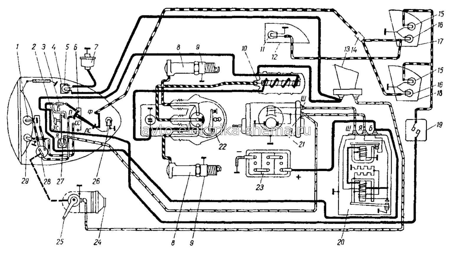 Схема электрооборудования мотоцикла К-650 Днепр