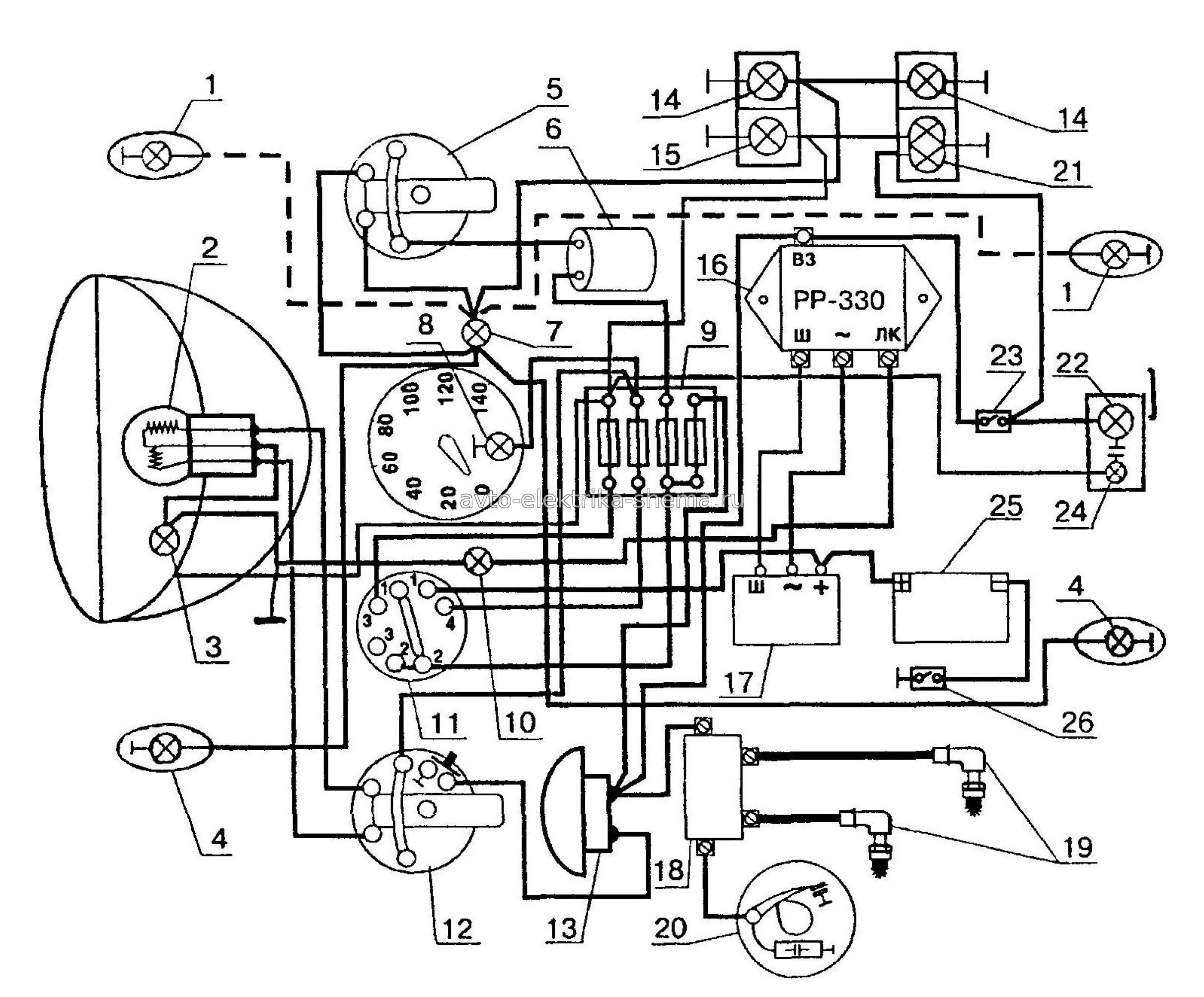 Схема электрооборудования мотоциклов Урал М67 и М67-36