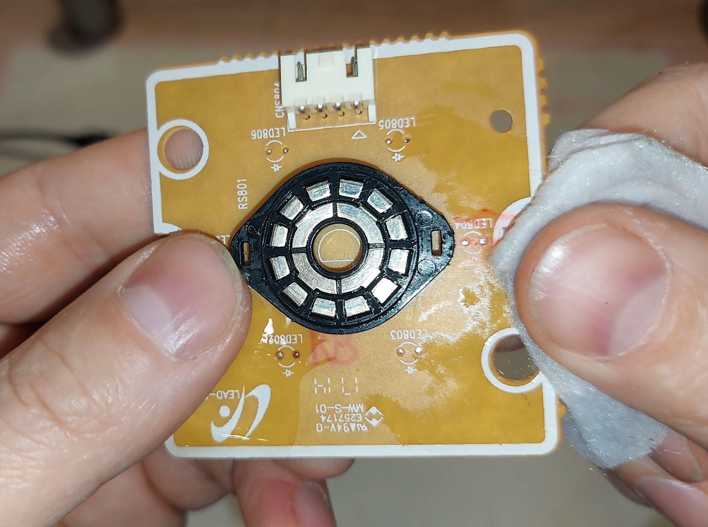 После обработки спиртом