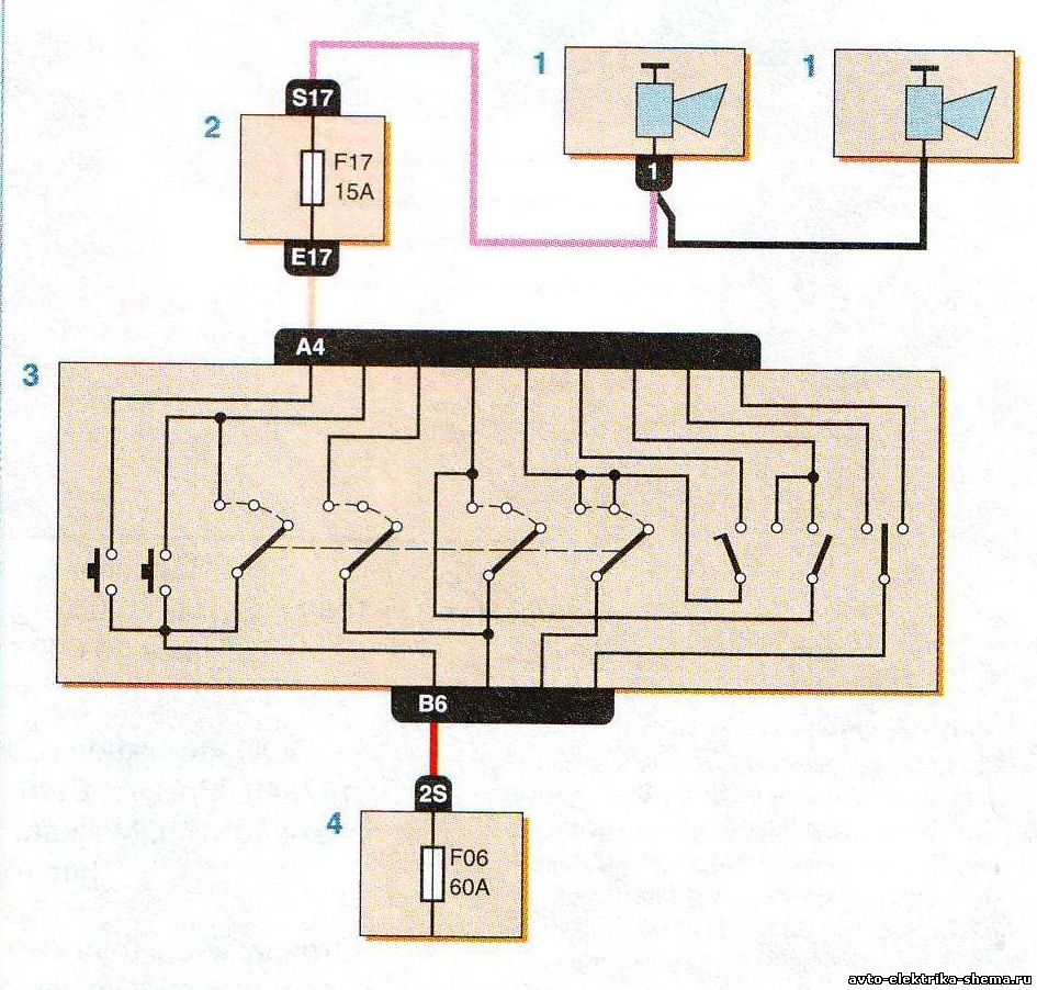 Схема включения звукового сигнала Renault Logan