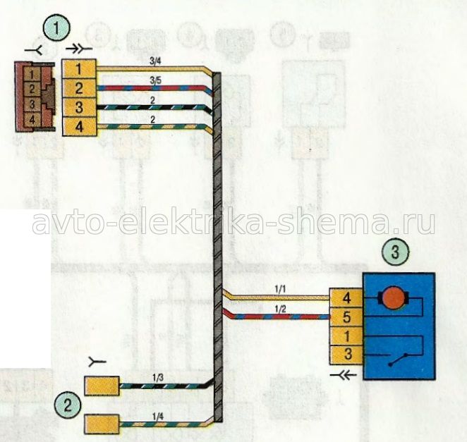 Схема соединения проводов задней двери на Лада Гранта