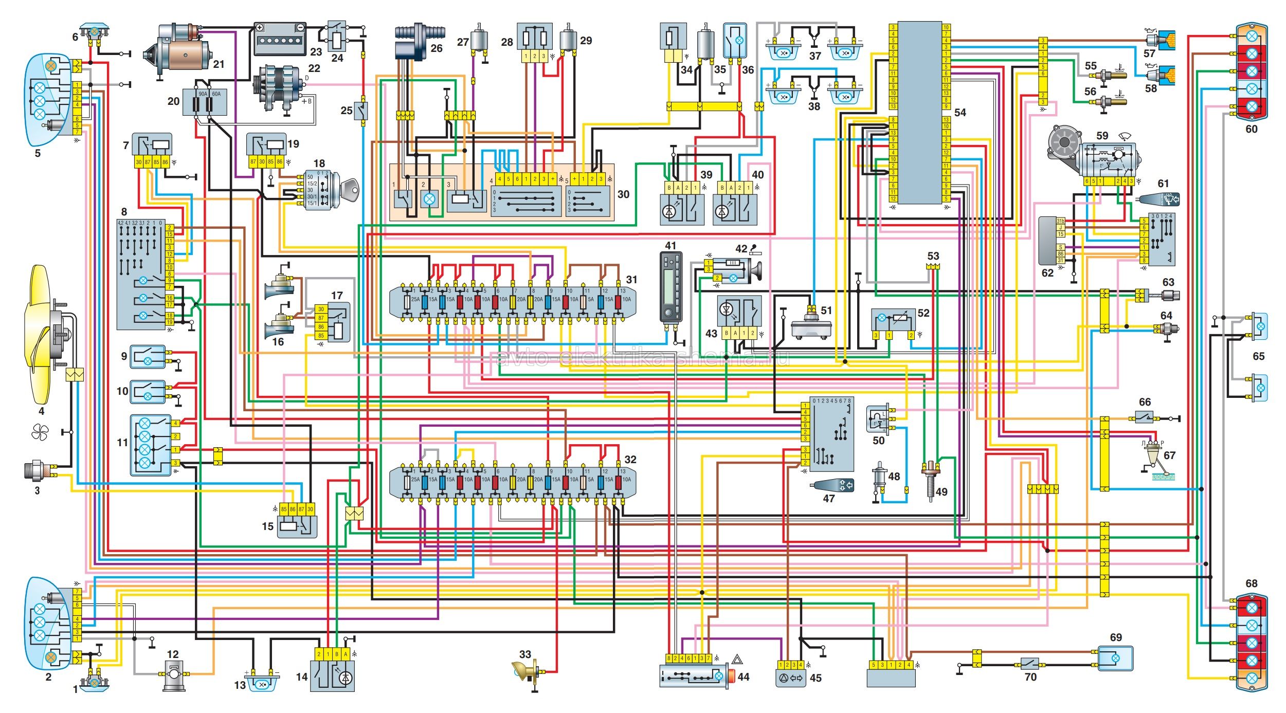 Схема электрооборудования (дв. ЗМЗ-4063 н.о.) ГАЗ-2310, ГАЗ-2752, ГАЗ-2217
