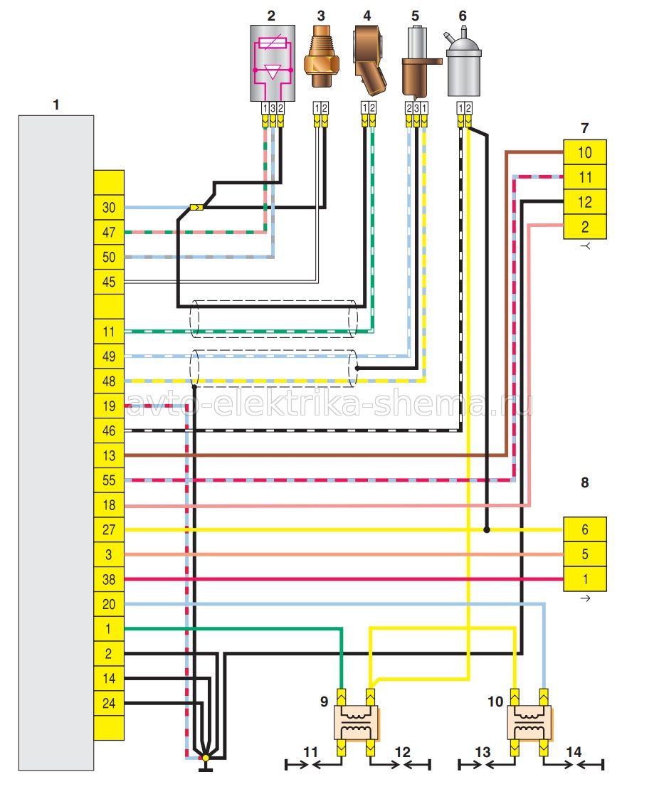 Схема микропроцессорной системы зажигания двигателя ЗМЗ-4063