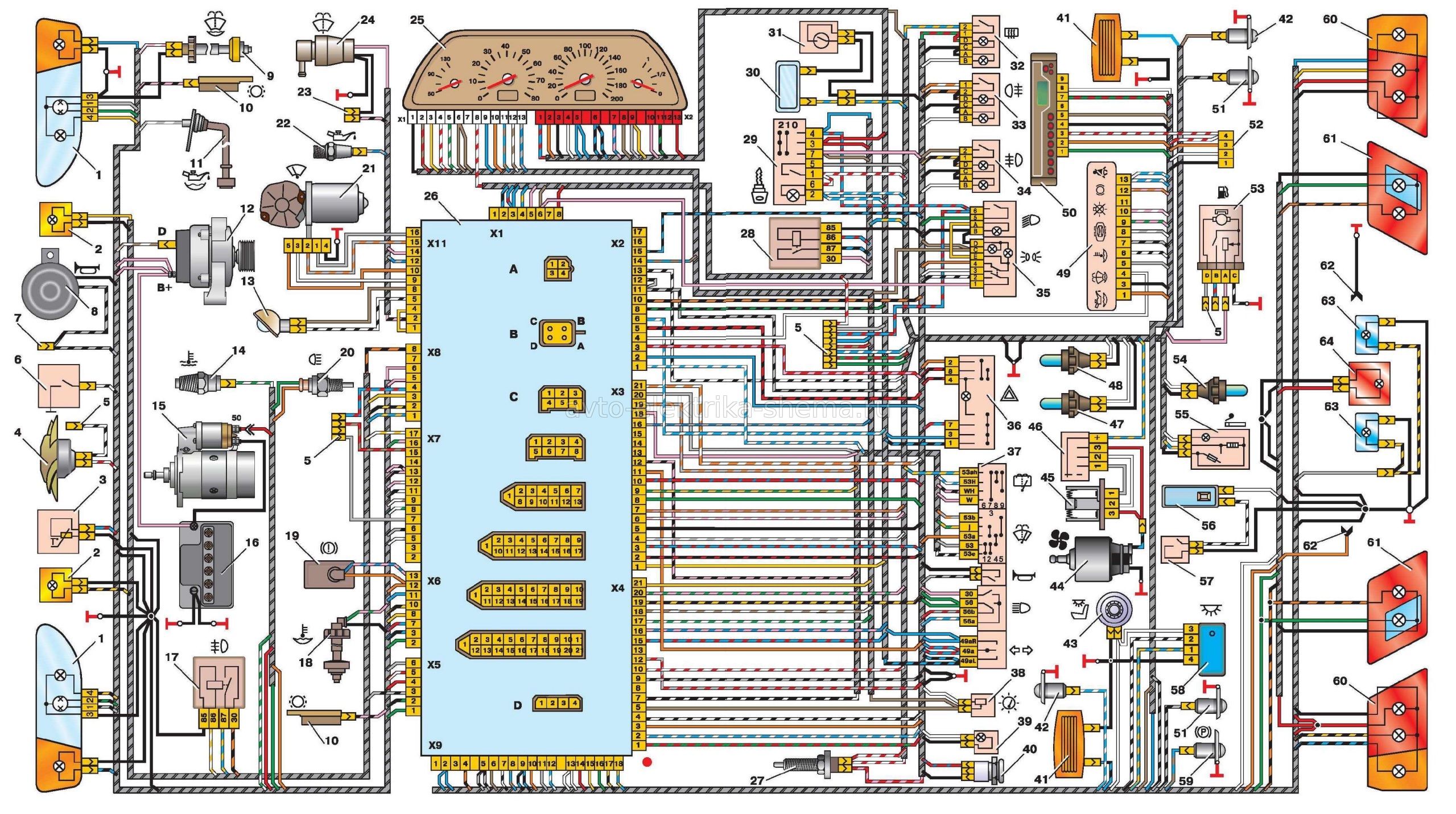 Схема электрооборудования ВАЗ-2115-20