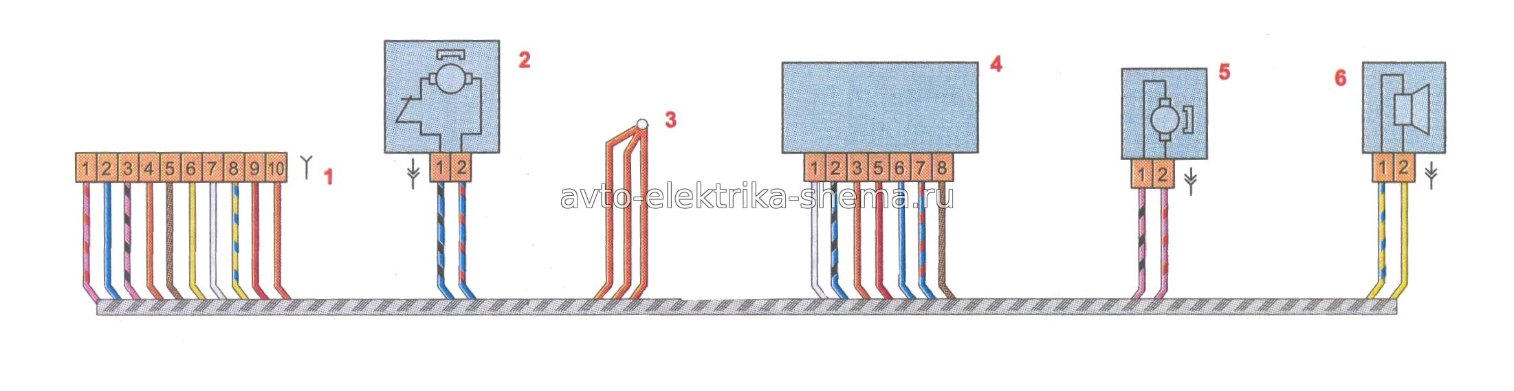 Схемы электрооборудования Лада Веста (Lada Vesta), Схема соединений жгута проводов задней двери