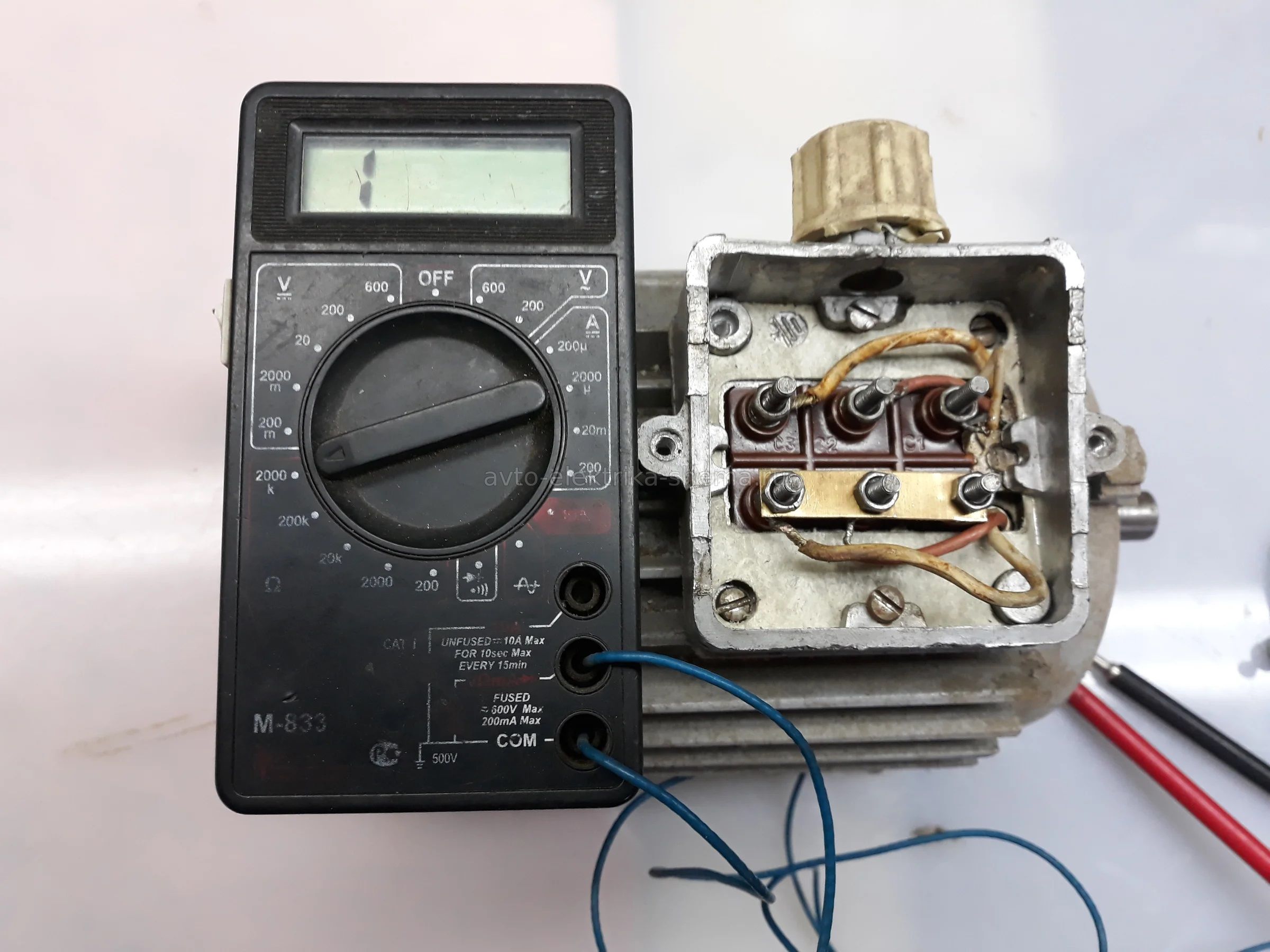 Проверка трёхфазного электродвигателя тестером
