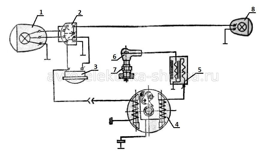 Схема электрооборудования мопеда ЛМЗ-2.158 Верховина-6