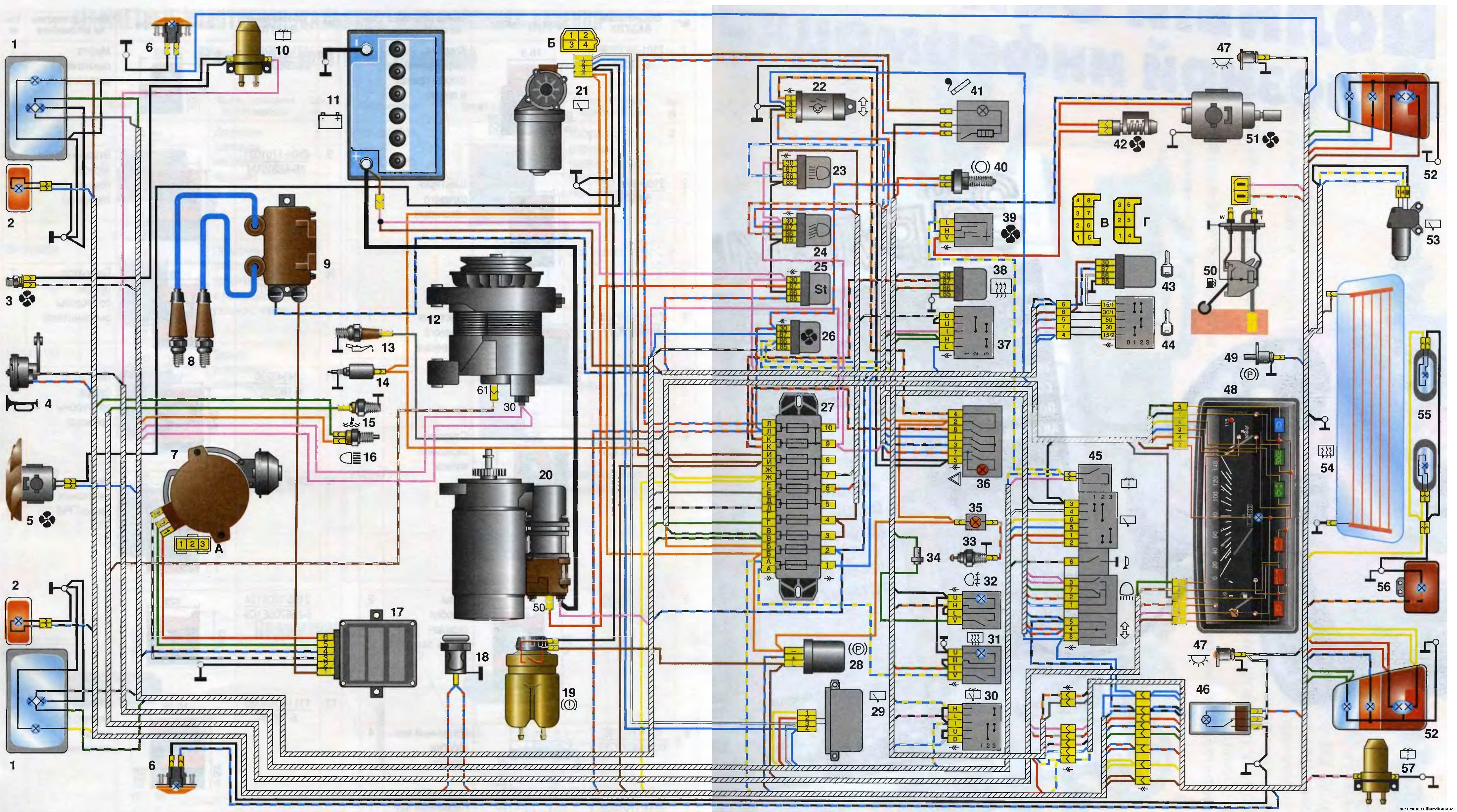 Схема электрооборудования ВАЗ-1111,11113, Ока, с описанием 
